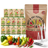 Organo Republic 14 Sweet & Hot Peppers Seeds Variety Pack front view