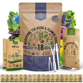 Organo Republic 18 Medicinal Tea Herb Seeds Variety Pack front view