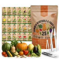 Organo Republic 25 Summer Vegetable & Fruit Seeds Variety Pack front view