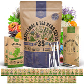 Organo Republic 35 Medicinal & Tea Herb Seeds Variety Pack front view
