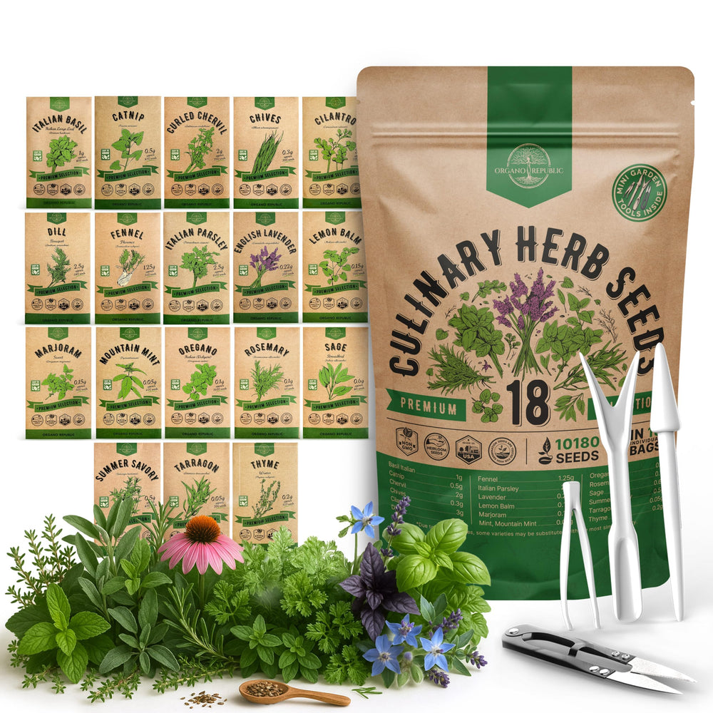 Organo Republic Culinary Herbs Seeds Variety Pack front view