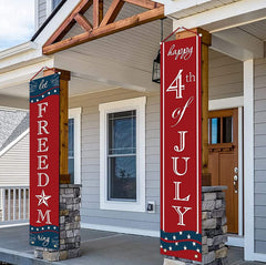 ORIENTAL CHERRY 4th of July flag front view with rod and string