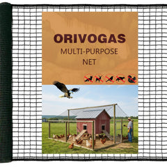 ORIVOGAS Heavy Duty Bird Netting 19.5x19.5 ft, black mesh front view