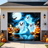 Ornairon Halloween Garage Door Banner 7 x 8 ft with ghost design