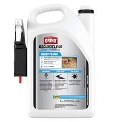 Ortho GroundClear weed killer application on patio