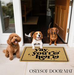 OSLYSOF Funny Welcome Door Mat on a porch entrance