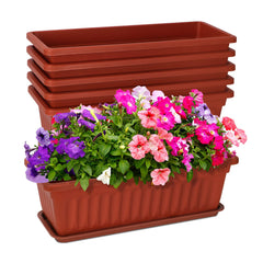 OSMOFUZE 17-inch Brick Red Window Box Planter set of 6