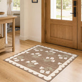 Othilic 3x3 Square Entryway Rug with floral design, top view