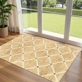 Othilic Entryway Rug 3' x 5' Lattice Natural Wheat front view