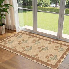 Othilic Floral Door Mat front view with floral design