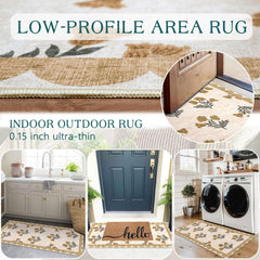 Othilic Floral Door Mat in outdoor setting