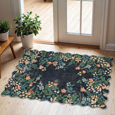 Othilic floral rug 2' x 3' dark navy front view