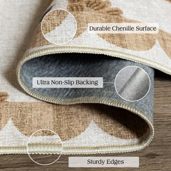 Othilic Floral Washable Door Mat side view showing thickness