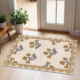 Othilic Front Door Mat beige floral design front view