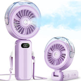 Otlonpe handheld misting fan front view purple