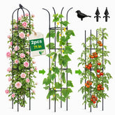 OTOSUNNY 6ft garden obelisk trellis pack of 2 in black