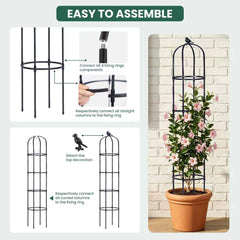 OTSUNNY trellis side view with climbing vines