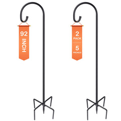 Ottsuls Adjustable Shepherd Hook 92 Inch in black front view