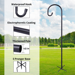 Ottsuls Shepherd Hook in a garden setting with lantern