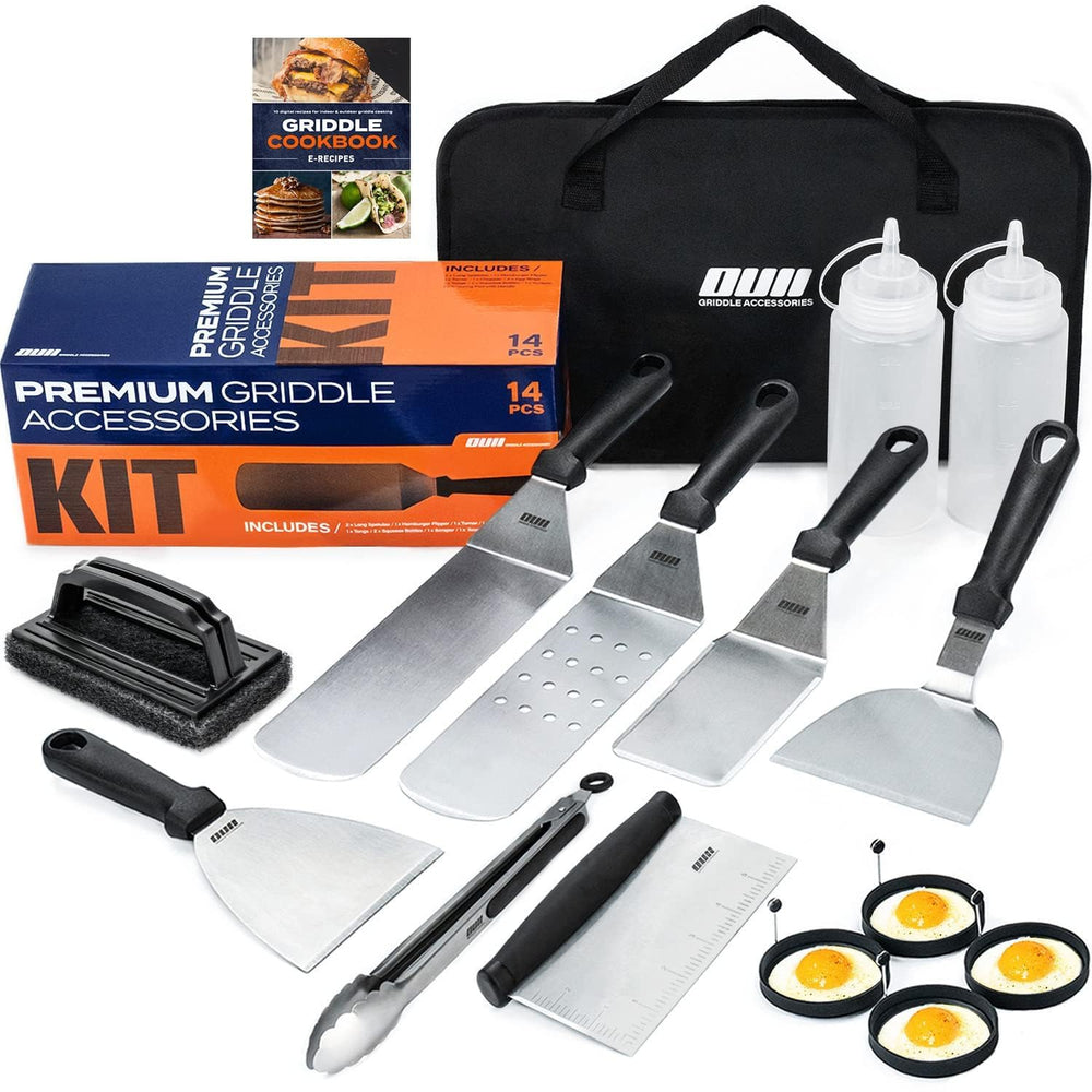 OUII Griddle Accessories Set with various tools displayed