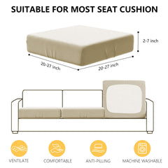 Oungelark cushion covers showing snug fit on outdoor sofa