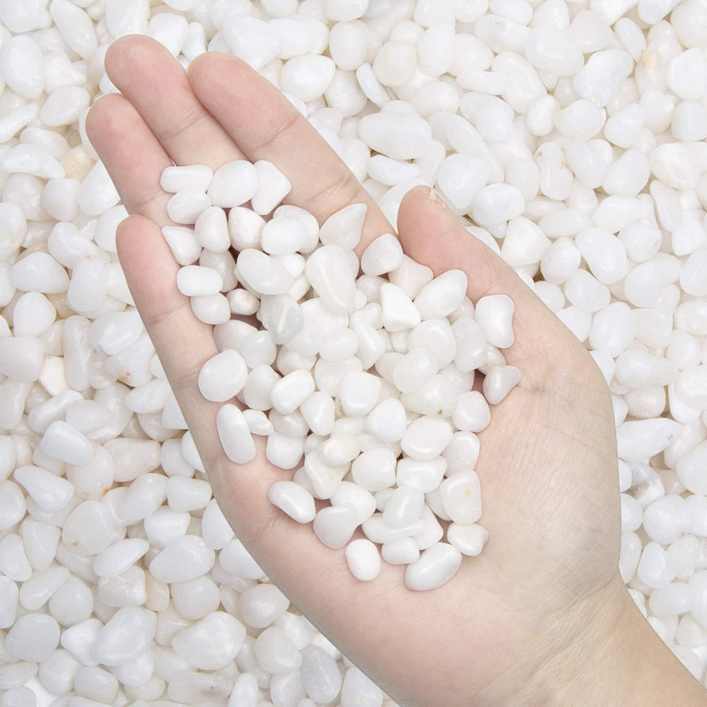 OUPENG Decorative White Pebbles 2 LB bag front view