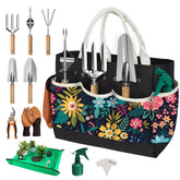 OUREST 22-Piece Gardening Tool Set with black tote bag