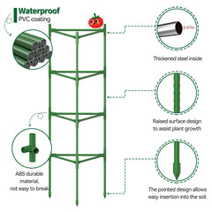 OUREST Large Tomato Cage assembly with connecting tubes and clips