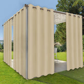 OutdoorLines waterproof outdoor curtain panel beige front view