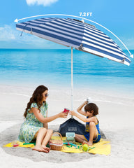OutdoorMaster beach umbrella set up at the beach