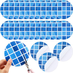 Outus 24 Pcs Vinyl Pool Patch Repair Kit, gradient blue plaid