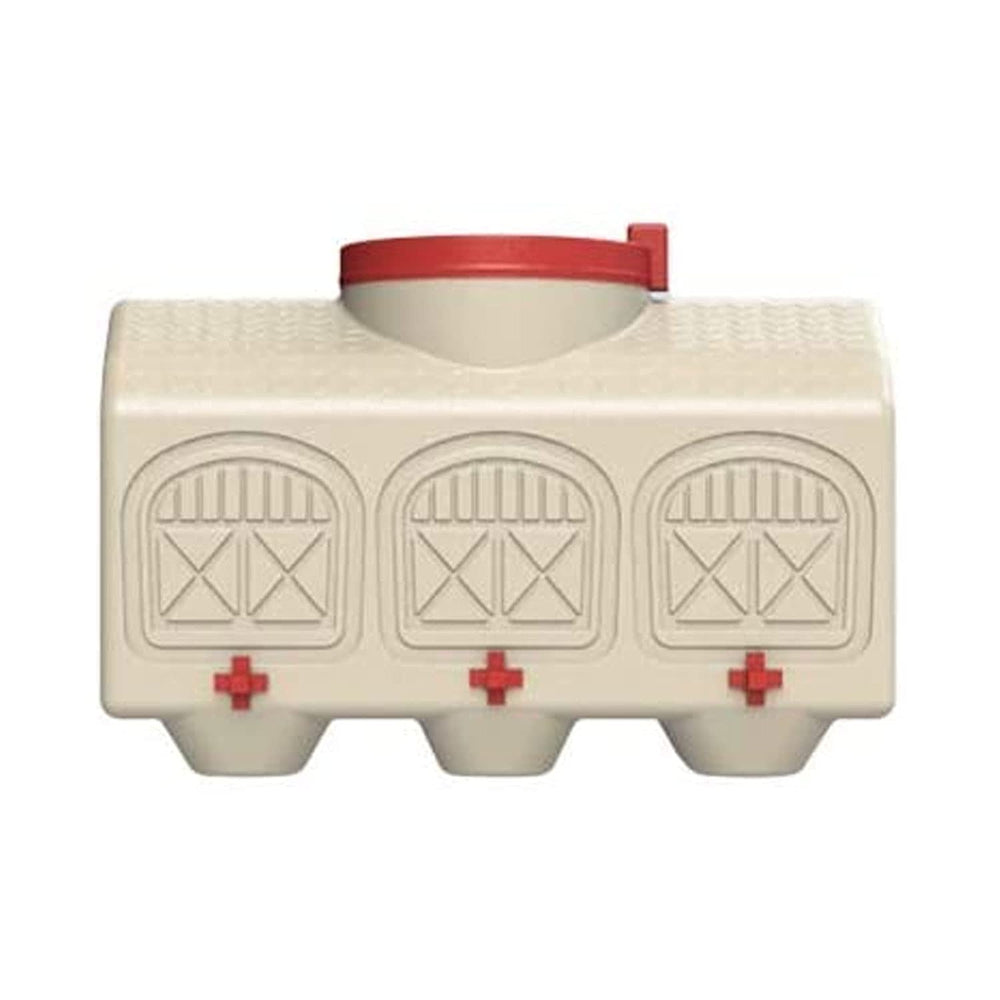 OverEZ Chicken Waterer 12 Gallon beige and red model front view