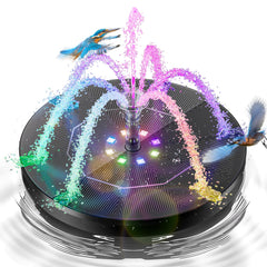OVIBIRD 3.5W Solar Fountain front view with black finish