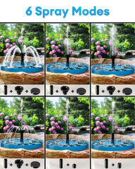 OVIBIRD Solar Bird Bath Fountain in garden setting