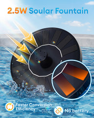 OVIBIRD Solar Bird Bath Fountain with six nozzles