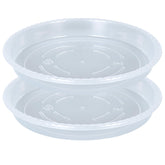 OVZILKI Plant Saucer 12 inch clear plastic front view