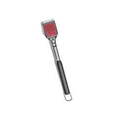 OXO Outdoor Coiled Grill Brush front view with stainless steel finish