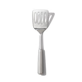 OXO Steel Cooking Turner front view with stainless steel head