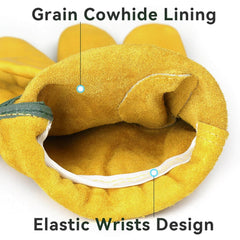 OZERO Leather Work Gloves, side view showing the material