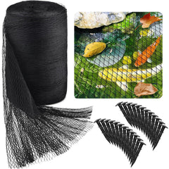 PACETAP Koi Pond Netting Kit 20 x 30 Ft black mesh front view