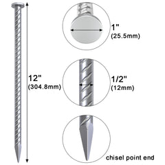 Pack of 16 VVOKGO rebar stakes with chisel point ends