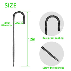 Pack of 18 black garden stakes displayed together