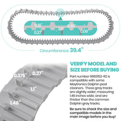 Pack of 2 Calvana gray tracks for Dolphin robotic cleaners