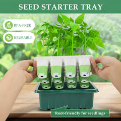 Pack of 48 cell seed starter trays with planting tools