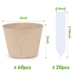 Pack of 60 peat pots arranged for planting