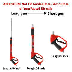 Package contents of Tool Daily pressure washer gun including nozzles and holder
