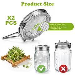 Palksky Sprouting Lid close-up showing stainless steel mesh