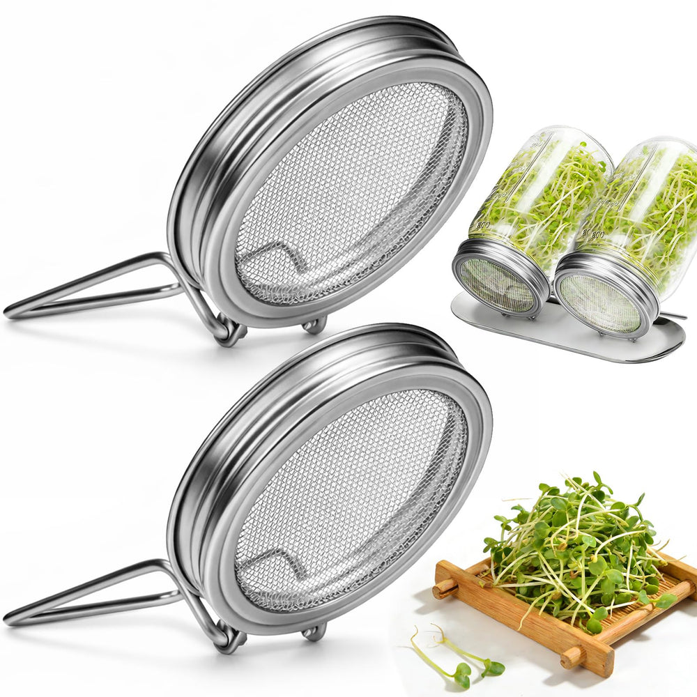 Palksky sprouting lids for wide mouth Mason jars, front view