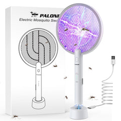 PALONE Electric Fly Swatter front view with purple UV light