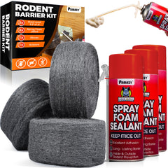 PAMAZY Rodent Barrier Kit including steel wool and spray foam